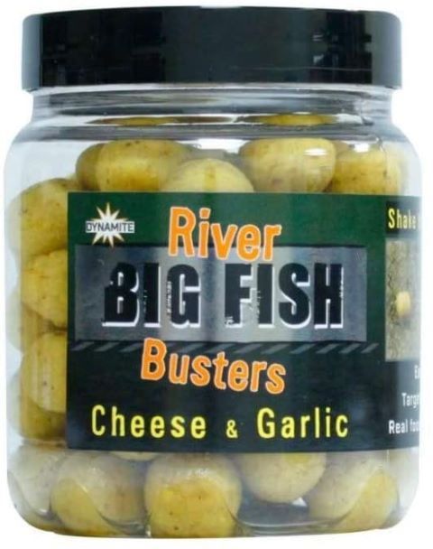 DYNAMITE BAITS Big Fish River Hookbaits - Cheese & Garlic Busters6 x Pots